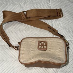 Tan and Cream Crossbody Bag